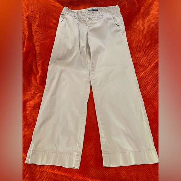 Y2K FLARE Wide Leg GAP Vintage womens Khaki Pants Size 6 Long 2005 Beige - Picture 2 of 7